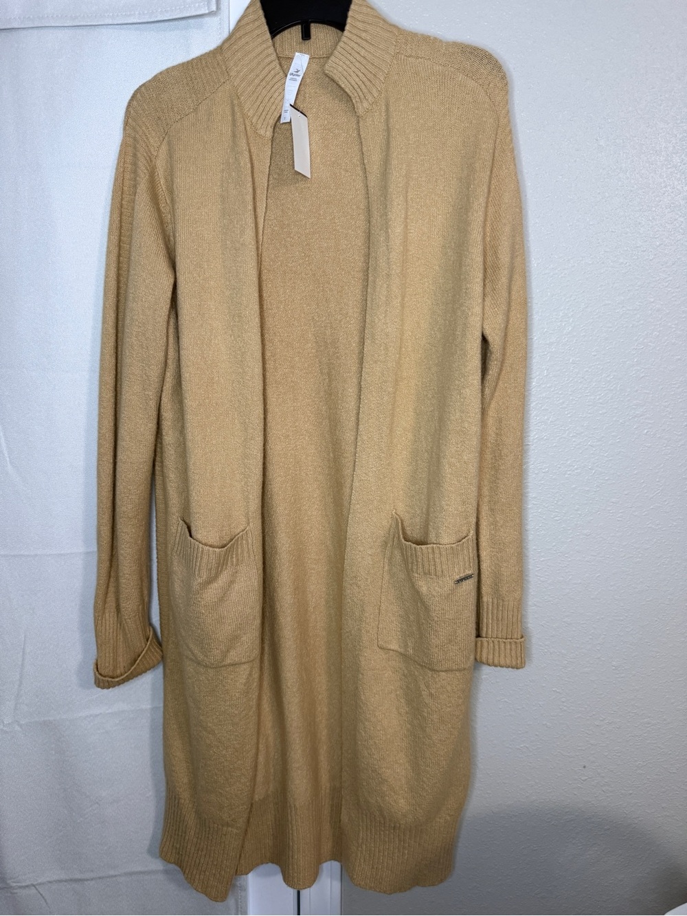 Glyder Camel Open-Front Long Cardigan